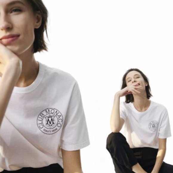Club Monaco Tops - *NEW* Club Monaco Heritage Crest white t-shirt - size S (unisex sizing)